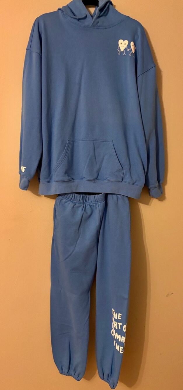 The Mayfair Group Blue Sweat Set Hoodie Joggers OS XS Vulnerability Strength